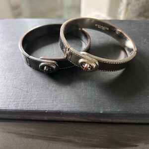*** SOLD*** Coach Pewter and Silver Classic Turnlock Bangles